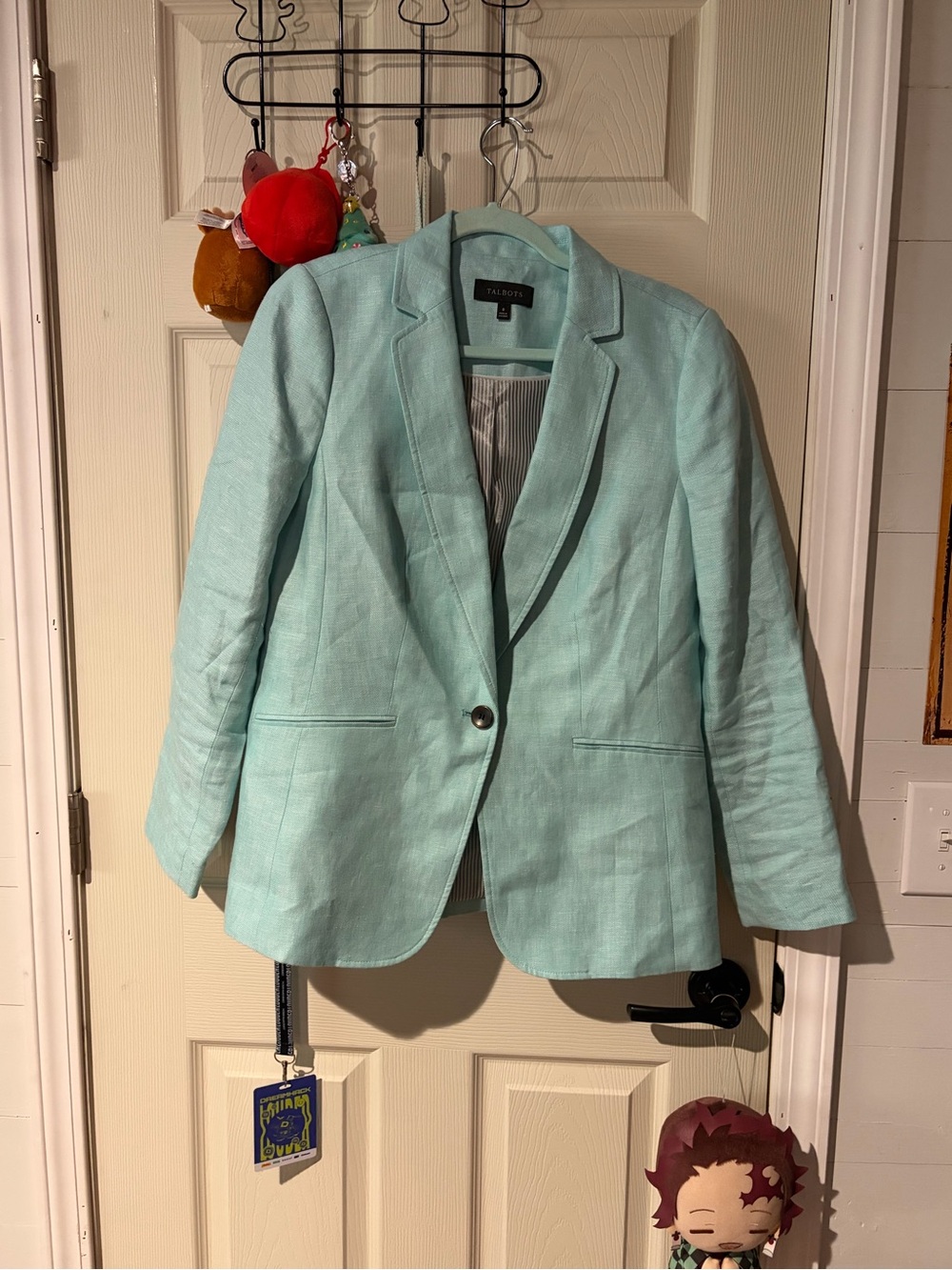 Talbots Mint Green Linen-Blend Blazer